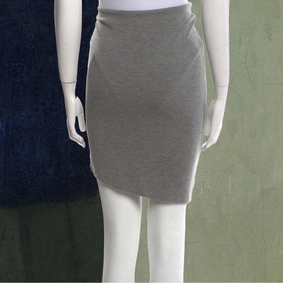 Robert Rodriguez Stretch Tie Front Design Asymmetric Mini Skirt Gray Size 4 - Picture 3 of 5